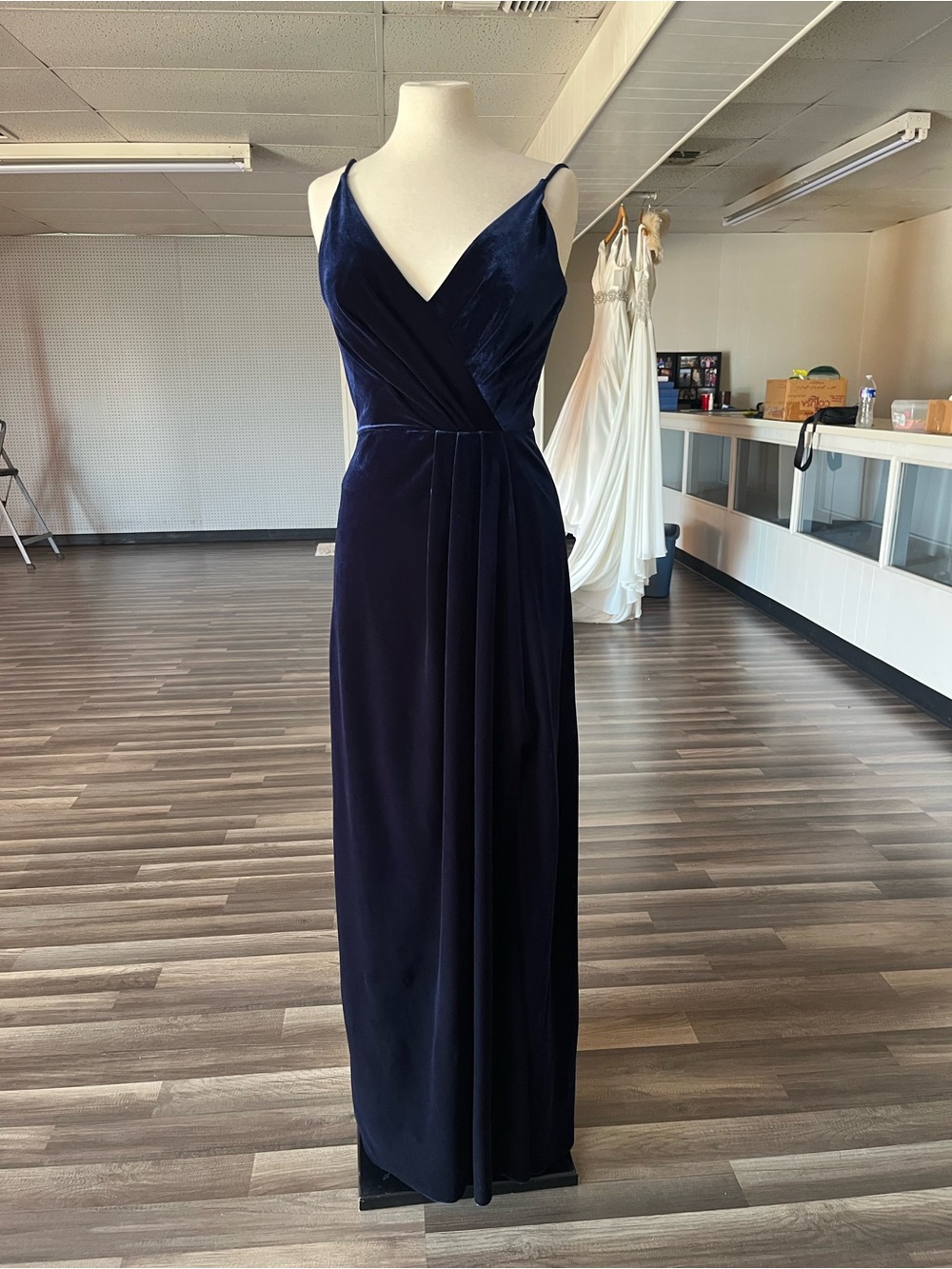 Jasmine Midnight Blue Velvet V-Neck Maxi Dress